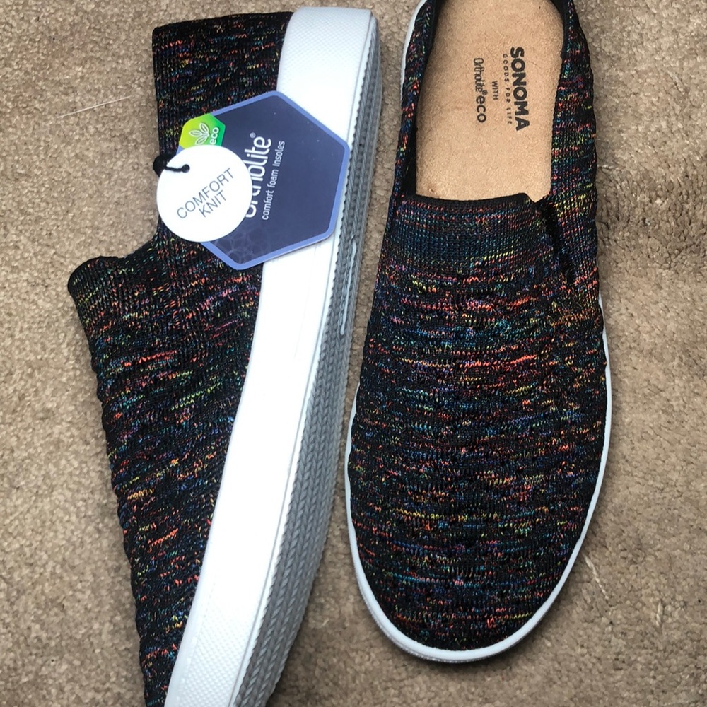 Multi color slide on shoes